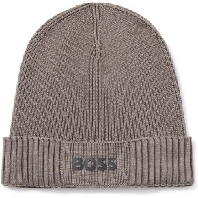 BOSS Men's Small Logo Cotton Blend Knit Hat