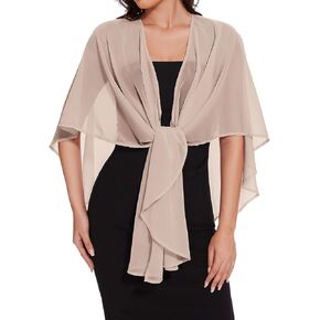 CHICGAL Shawls and Wraps for Evening Dresses Sheer Womens Chiffon Scarf Wedding Bridal Cover Up