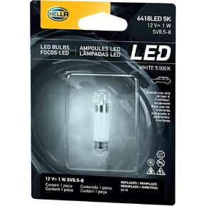 HELLA 6418LED 5K LED Performance Bulb, 12V, 1W, 5,000 Kelvin Warm White