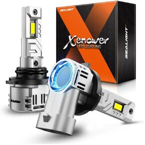 SEALIGHT 9006/HB4 Bulbs Fog Lights, 60W Super Bright 6000K Cool White, 1:1 Design with Cooling Fan, Plug and Play, Pack of 2