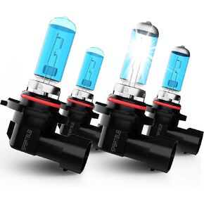 headlight bulbs Compatible With Toyota Yaris Headlights 2006 2007 2008 2009 2010 2011 2012 2013 2014, 9003 Halogen Headlight High Low Beam H11 Fog Light, Plug n Play, 6000K White, 4-Pack