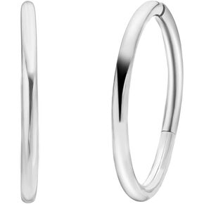 G23 Titanium Hoop Earrings, Hypoallergenic Implant Grade Pure Titanium Huggie Hoop Earrings for Men Women Sensitive Ears, Lightweight Cartilage Tragus Hoop Piercing(Silver-10mm)