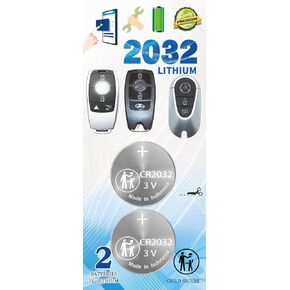 2Pack Key Fob Battery Replacement for Mercedes-Benz GLE Sprinter GLC C-Class GLS GLB E-Class S-Class GLA G-Class A-Class CLA EQS EQE EQB AMG GT, CR2032 (Check Fitment Guide)