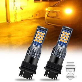 Teguangmei 1157 LED Turn Signal Light Bulb, Super Bright 24-SMD Yellow 2057 2357 7528 BAY15D LED Bulbs for Cars Trucks Replace Front/Rear Turn Signal Blinker Lamps, Pack of 2