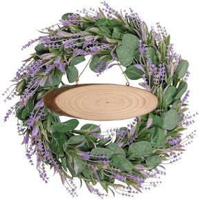 SNAIL GARDEN 24 Inch Large Door Wreaths with 1 Wood Board, Purple Lavender Wreaths Decoration for Front Door,Spring Summer Artificial Wreath for Indoor Outdoor Wall Window,Farmhouse Wreath All Seasons