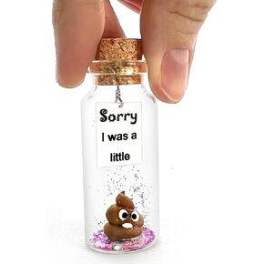 Kseniya Revta I'm Sorry Gifts for Her and Him - Personalised Apology Gift - Cute Poop in a Jar and Sorry Card - Forgive Me Bear Present Idea (Brown Poop - Sorry I was a little, In Teal Gift Box)