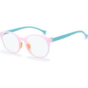 Kids Blue Light Blocking Glasses Silicone Flexible TR-90 Frame, Computer Gaming TV Phone Glasses for Boys Girls Age 3-14