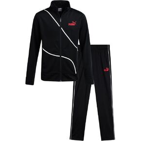 PUMA Boys' Pants Set - 2 Piece Tricot Athletic Zip Up Jacket Sweatshirt and Active Jogger Pants - Boys Activewear Set (4-16)