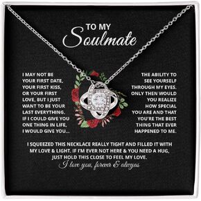 To My Soulmate Necklace, To My Beautiful Soulmate, To My Wife Necklace, Gift for Wife Girlfriend, Anniversary Necklace, Valentine's Day Necklace, Soulmate Gift, Sterling Silver, Cubic Zirconia