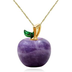 Uloveido Cute Apple-Shaped Necklace Semi Precious Stone Fruit Apple Pendant Necklace for Her in Kuwait