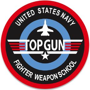 Round US Navy Top Gun Logo Sticker (Naval Sailor Officer Vinyl Decal for car Truck Plane or Cooler (5 inch) USN Licensed