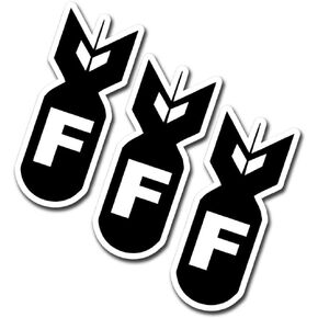 F Bomb Sticker for Car Vinyl Decal Window Truck Car Bumper Sticker Motorcycle 2.5" х 1" Set of 3