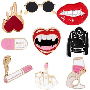 Enamel Pin Set Witchy Jewelry for Women Punk Cute Brooches for Party Vampire Skull Witch for Costume Decoration Enamel Pins Pins for Backpacks