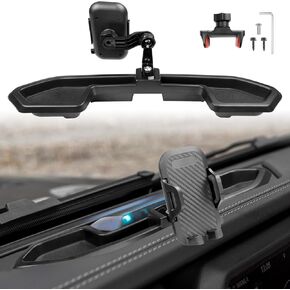 حامل تثبيت الهاتف مناسب لسيارة Jeep Wrangler JL JLU 2024 2025، حامل هاتف متعدد التركيب، طقم نظام لوحة أجهزة القياس، طقم صينية لتثبيت لوحة القيادة لسيارة Jeep JL(2024، NO 4XE)