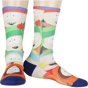 Bioworld South Park Men's Kenny, Eric, Kyle, And Stan Sublimated Crew Sock
