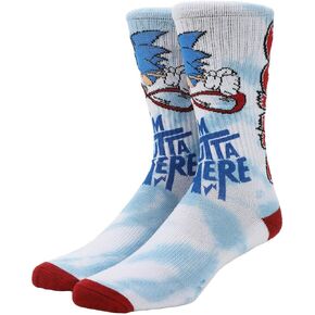 Bioworld Sonic The Hedgehog I’m Outta Here Adult Tie-Dye Athletic Crew Socks