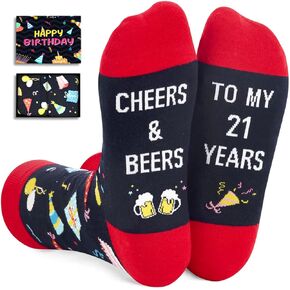 HAPPYPOP 21st Birthday Gifts Ideas Socks - Gifts for 21 Year Old Women Men, Birthday Gifts for 21 Year Old Female Male