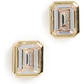 SHASHI Women's Emerald Baguette Studs