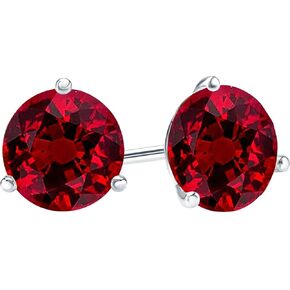 1/2-10 Carat Total Weight Ruby Stud Earrings 3 Prong Push Back