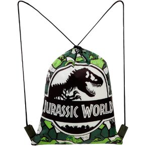 Jurassic World Jurassic Park Backpack for Boys, Dinosaur-Themed Drawstring Backpack, Sports Backpack for Gym, Travel, Swimming, and More, Backpack, 12.4" x 11.8"
