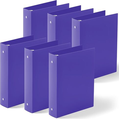 Henoyso 6 Pcs 2 Inch Mini 3 Ring Binder, Fits 5.5" x 8.5" Paper, Three Round Rings Plastic Mini Binders for School, Office Use, Recipe Binder, Photo Album Pages(Blue) in Saudi Arabia