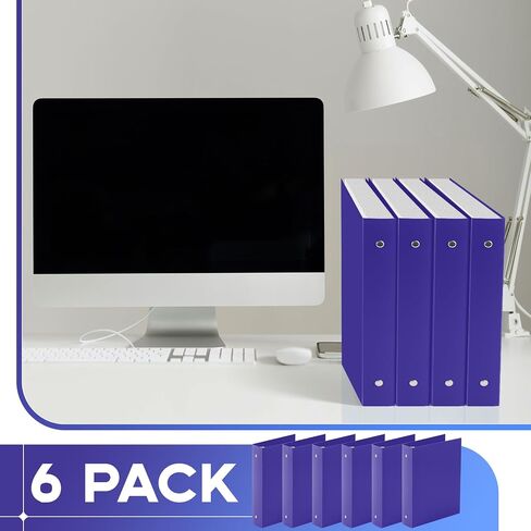 Henoyso 6 Pcs 2 Inch Mini 3 Ring Binder, Fits 5.5" x 8.5" Paper, Three Round Rings Plastic Mini Binders for School, Office Use, Recipe Binder, Photo Album Pages(Blue) in Saudi Arabia