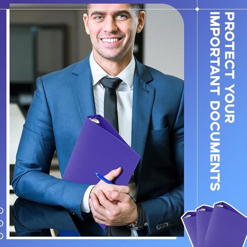 Henoyso 6 Pcs 2 Inch Mini 3 Ring Binder, Fits 5.5" x 8.5" Paper, Three Round Rings Plastic Mini Binders for School, Office Use, Recipe Binder, Photo Album Pages(Blue) in Saudi Arabia