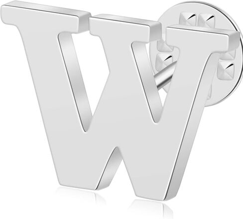 Initial Letter Lapel Pins for Men Women Personalized Name Brooch Pins for Men Suits Hats Metal Button Pins Silver A-Z in Saudi Arabia