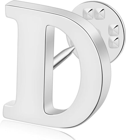 Initial Letter Lapel Pins for Men Women Personalized Name Brooch Pins for Men Suits Hats Metal Button Pins Silver A-Z in Saudi Arabia