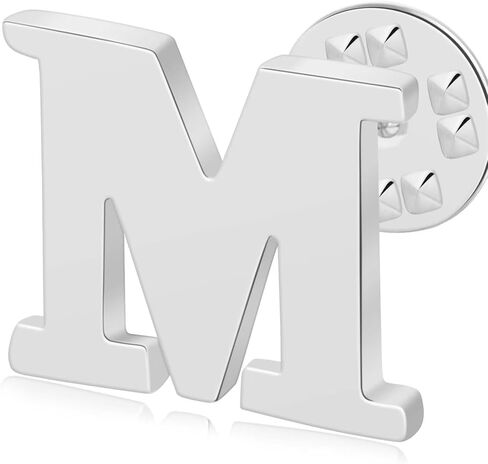 Initial Letter Lapel Pins for Men Women Personalized Name Brooch Pins for Men Suits Hats Metal Button Pins Silver A-Z in Saudi Arabia