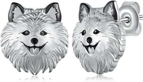 Corgi Earrings/Pomeranian Earrings/West Highland White Terrier Earrings/Yorkie Earrings/German Shepherd Earrings/Sheltie Earrings 925 Sterling Silver Dog Earrings Puppy Earring Animal Stud Earrings Jewelry Gift for Women Girl in Saudi Arabia
