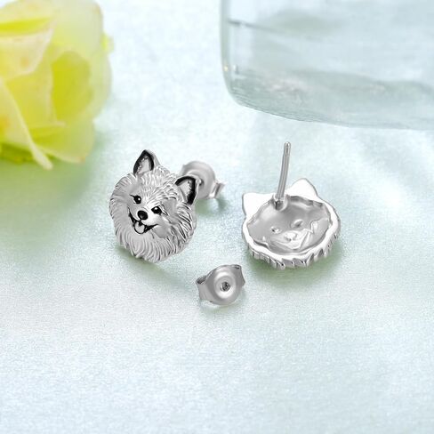 Corgi Earrings/Pomeranian Earrings/West Highland White Terrier Earrings/Yorkie Earrings/German Shepherd Earrings/Sheltie Earrings 925 Sterling Silver Dog Earrings Puppy Earring Animal Stud Earrings Jewelry Gift for Women Girl in Saudi Arabia