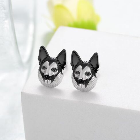 Corgi Earrings/Pomeranian Earrings/West Highland White Terrier Earrings/Yorkie Earrings/German Shepherd Earrings/Sheltie Earrings 925 Sterling Silver Dog Earrings Puppy Earring Animal Stud Earrings Jewelry Gift for Women Girl in Saudi Arabia