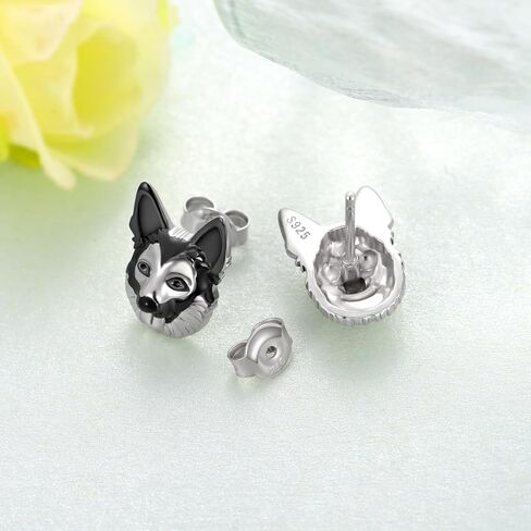 Corgi Earrings/Pomeranian Earrings/West Highland White Terrier Earrings/Yorkie Earrings/German Shepherd Earrings/Sheltie Earrings 925 Sterling Silver Dog Earrings Puppy Earring Animal Stud Earrings Jewelry Gift for Women Girl in Saudi Arabia