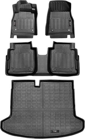 Floor Mats 2 Row and Trunk Cargo Liner Set Black Compatible for 2018-2024 2025 Nissan Kicks All Weather Rubber Protection Mat in Kuwait