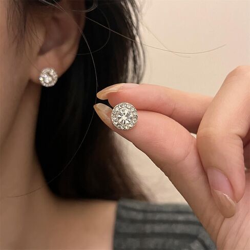 أقراط علم المغناطيسية اللمفاوية للنساء، هالولوكس العلاج اللمفاوي الجرمانيوم للصرف بالأشعة تحت الحمراء خرزة الأيونات السالبة الليمفاوية للتخلص من السموم أقراط دائرية من حجر الراين هدية مجوهرات in Kuwait