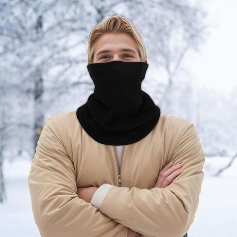 Winter Neck Warmer Gaiter Fleece Windproof Cold Weather Scarf Face Cover Mask for Men Women in Kuwait