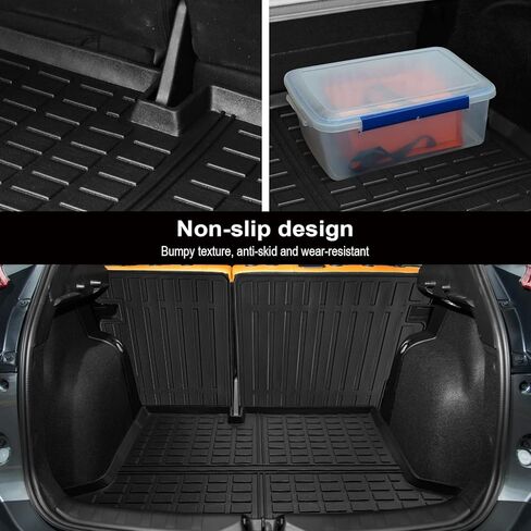 Floor Mats 2 Row and Trunk Cargo Liner Set Black Compatible for 2018-2024 2025 Nissan Kicks All Weather Rubber Protection Mat in Kuwait
