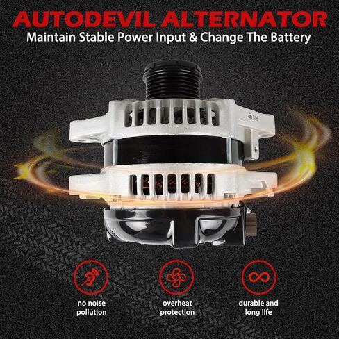 Alternator Compatible with 2003-2007 Accord 2003-2009 Element 2006-2010 Civic 2007-2009 CR-V Replacement for 13980 11503 31100-RTA-033 in Kuwait