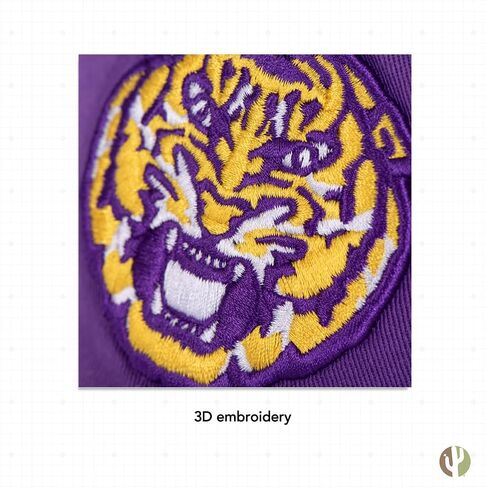 الصحراء الصبار LSU جامعة ولاية لويزيانا قبعة بيسبول النمور Geaux الحواف القبعات المطرزة قبعة حزام القماش قابل للتعديل الكبار (نمط J1) الأبيض in Saudi Arabia