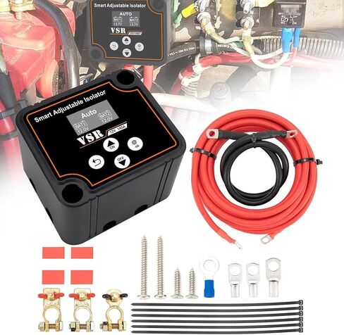DEWINNER Adjustable Dual Battery Isolator 12V 140Amp Smart Battery Isolator, Voltage Sensitive Relay for Truck Marine ATV UTV RV Boat Camper in Saudi Arabia