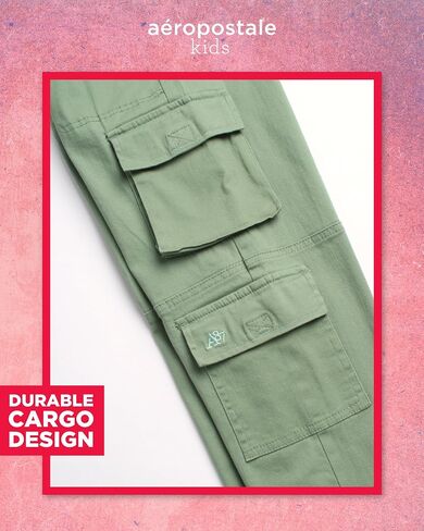 AEROPOSTALE Girls' Pants - Casual Twill Cargo Joggers with Adjustable Elastic Waistband - Baggy Cargo Pants for Girls (7-16) in Saudi Arabia