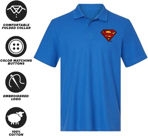 Pop Culture Men's Adult 100% Cotton Knit Embroidered Polo Shirt Collection in Kuwait