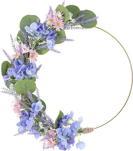 Yellow Forsythia Wreath for Front Door - 12 Inch Door Wreath for Spring Home Decor Porch, Wreaths for Farmhouse Wall Windows Floral Decorations Indoor Outdoor in Saudi Arabia