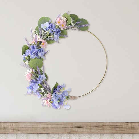 Yellow Forsythia Wreath for Front Door - 12 Inch Door Wreath for Spring Home Decor Porch, Wreaths for Farmhouse Wall Windows Floral Decorations Indoor Outdoor in Saudi Arabia