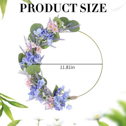 Yellow Forsythia Wreath for Front Door - 12 Inch Door Wreath for Spring Home Decor Porch, Wreaths for Farmhouse Wall Windows Floral Decorations Indoor Outdoor in Saudi Arabia