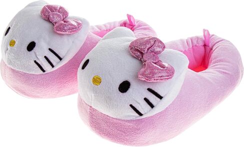 Josmo Hello Kitty slippers for Kids Girls - Kitty White indoor cute house shoes plush fuzzy shoes Cat slippers (toddler/little kid) in Saudi Arabia