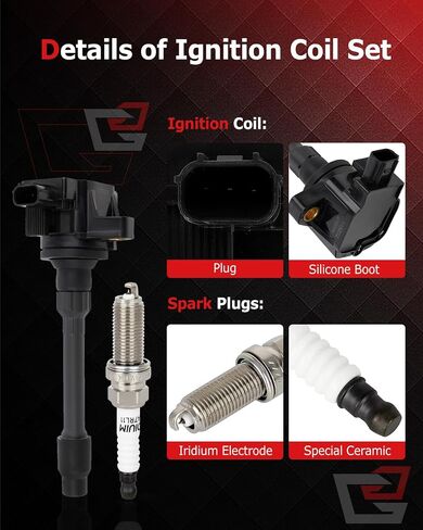 Ignition Coil Packs & Iridium Spark Plugs Fit 2015-2020 for Honda Fit 2016-2020 for Honda Civic, Set of 4, 305205R0013 305205R0003 in Saudi Arabia