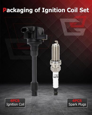 Ignition Coil Packs & Iridium Spark Plugs Fit 2015-2020 for Honda Fit 2016-2020 for Honda Civic, Set of 4, 305205R0013 305205R0003 in Saudi Arabia