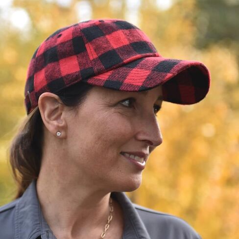 Womens Buffalo-Check Ball-Cap Red-Black-Plaid Baseball-Hat in Saudi Arabia